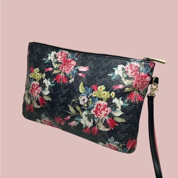 ALDO Black Floral Wristlet Clutch - Picture 6 of 7